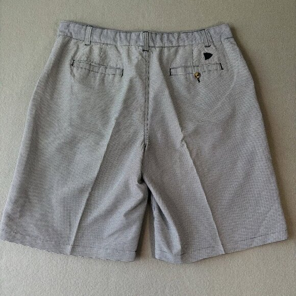 FireThorne Mens Golf Shorts Houndstooth Black White Size 40 Bermuda Outdoor Prep - Picture 13 of 16